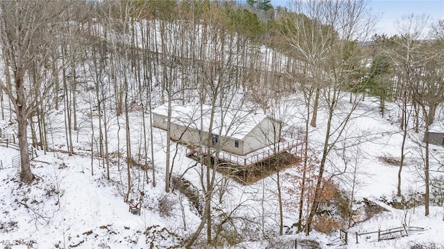 view of snowy aerial view