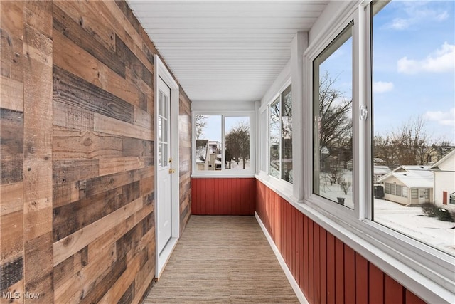 view of unfurnished sunroom