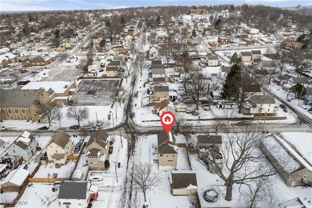 view of snowy aerial view