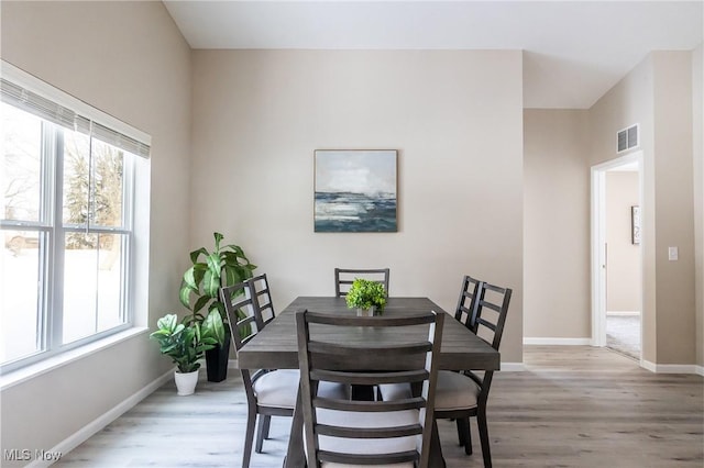 dining area featuring light hardwood / wood-style floors