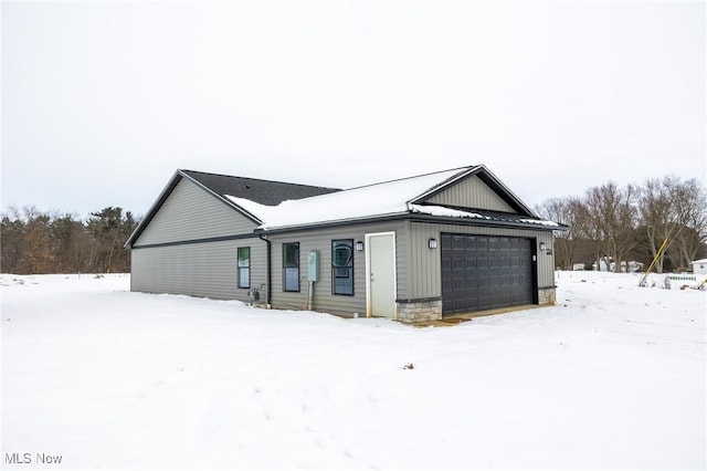 exterior space with a garage