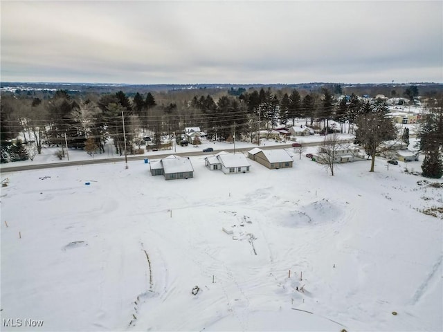 view of snowy aerial view