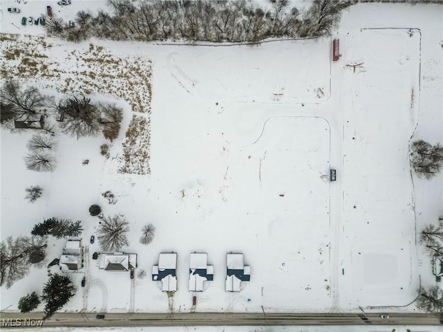 view of snowy aerial view