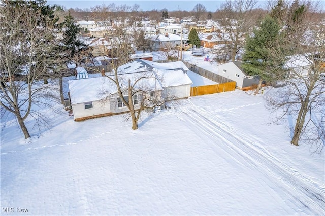 view of snowy aerial view