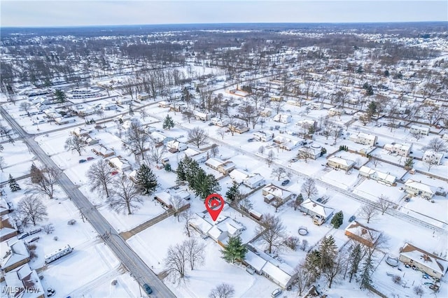 view of snowy aerial view