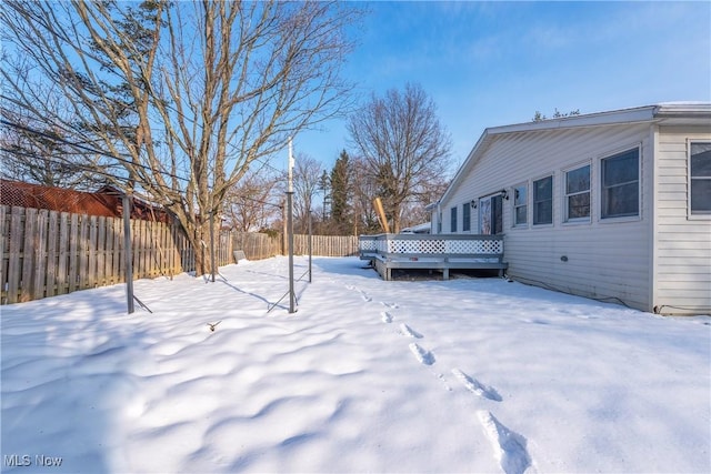 view of snowy yard