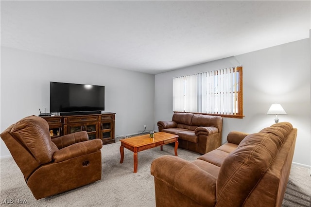 living room featuring carpet