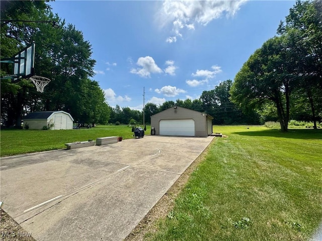 3438 Warren Meadville Rd, Cortland, OH 44410 - detached garage with view of wooded area