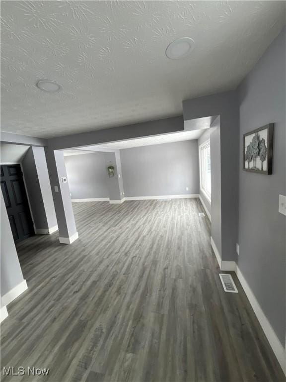 unfurnished living room featuring dark hardwood / wood-style floors