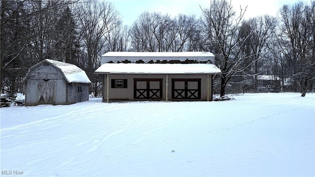 view of snow covered structure