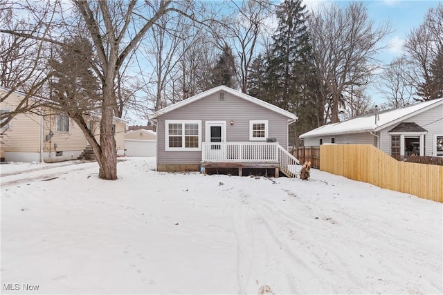 view of front of home featuring a deck