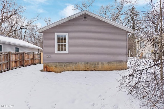 view of snowy exterior