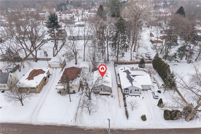 view of snowy aerial view