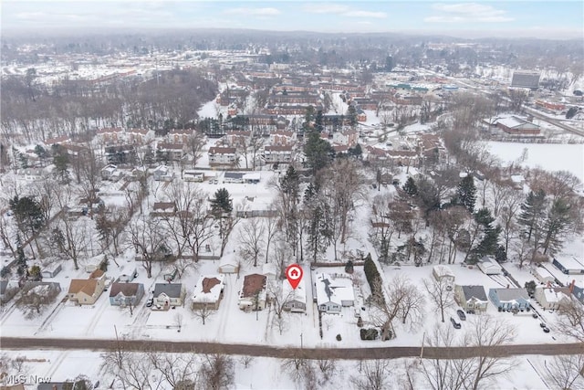 view of snowy aerial view