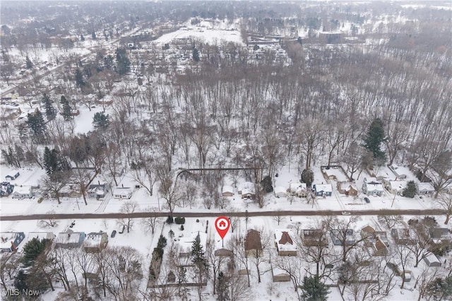 view of snowy aerial view