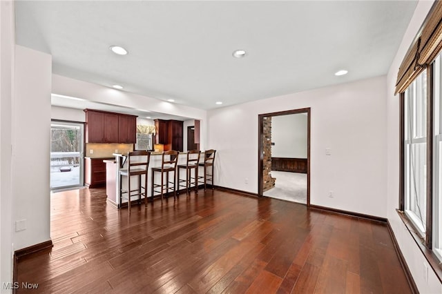 interior space featuring dark hardwood / wood-style floors