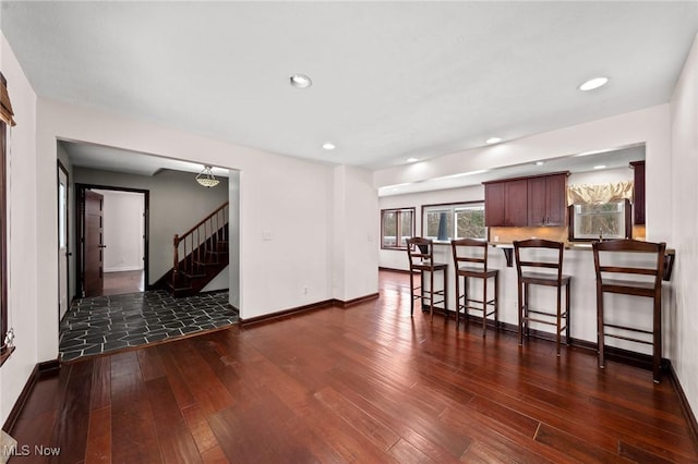 interior space featuring dark hardwood / wood-style flooring