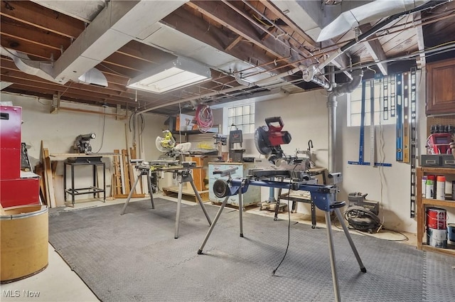 basement featuring plenty of natural light