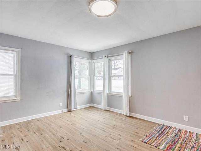 empty room with light wood-type flooring