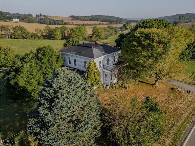 bird's eye view with a rural view