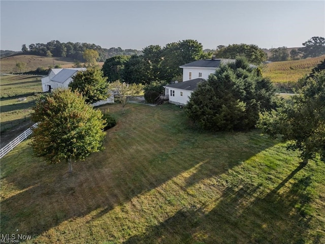 aerial view with a rural view