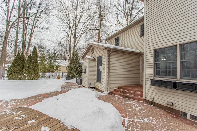 view of snowy exterior