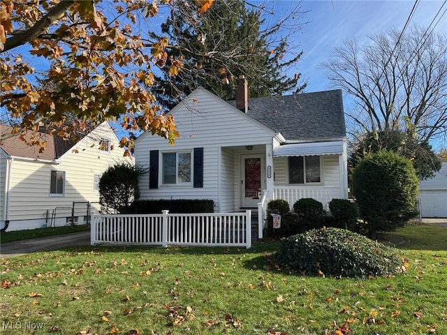 bungalow with a front yard