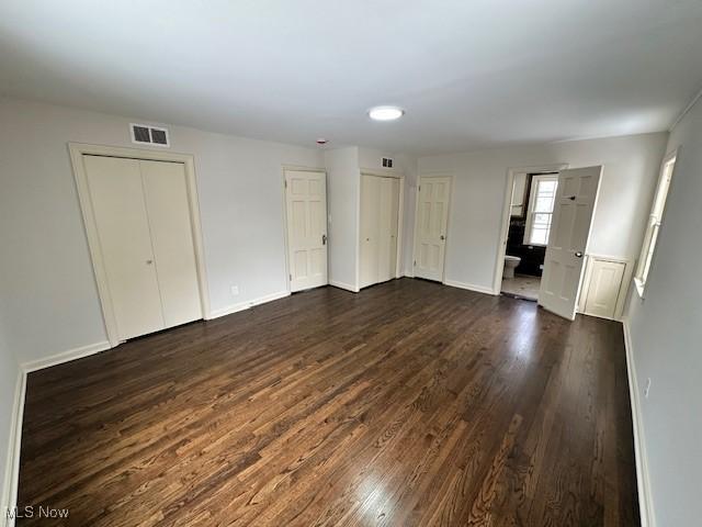 interior space featuring dark hardwood / wood-style floors