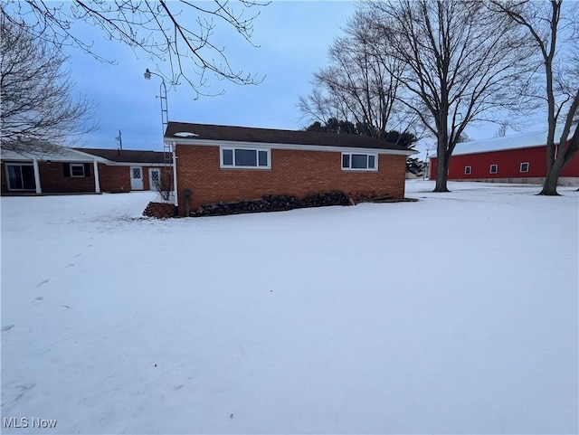 view of snowy exterior