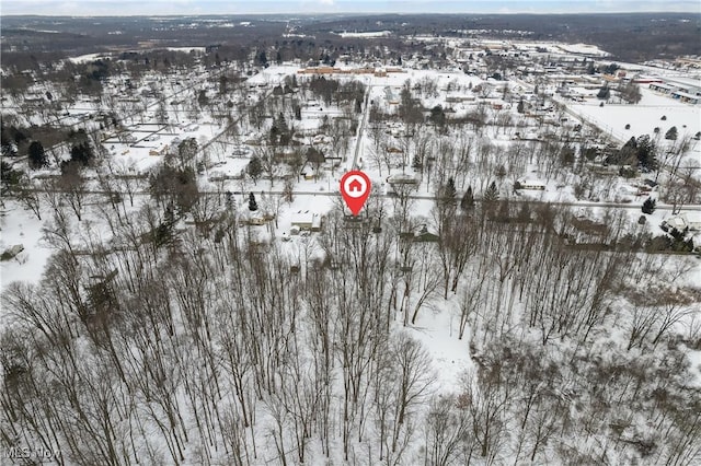 view of snowy aerial view