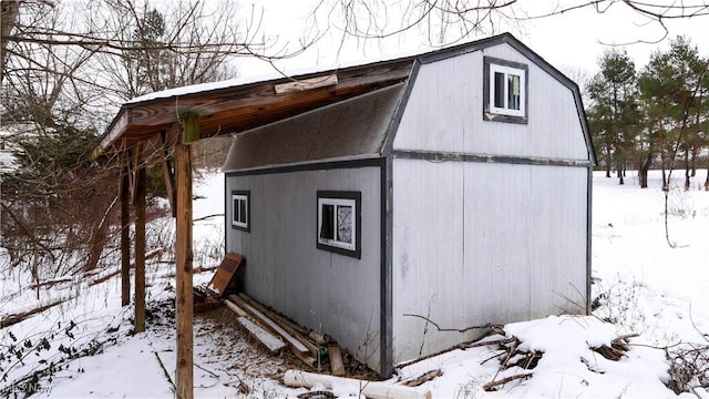 view of snow covered structure