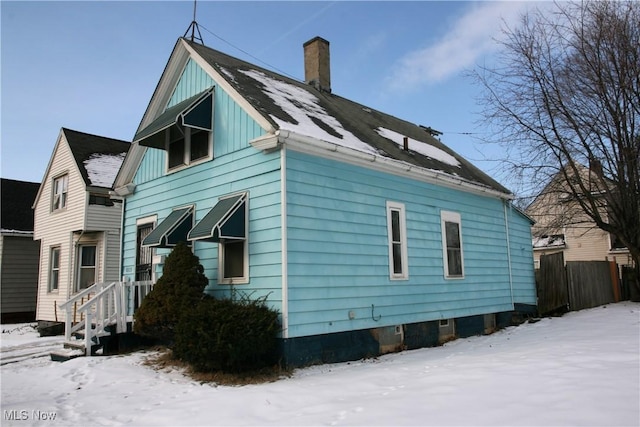 view of snowy exterior