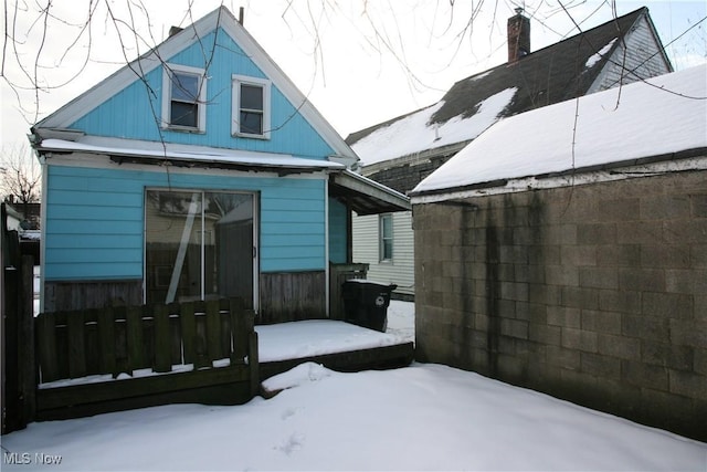 view of snowy exterior