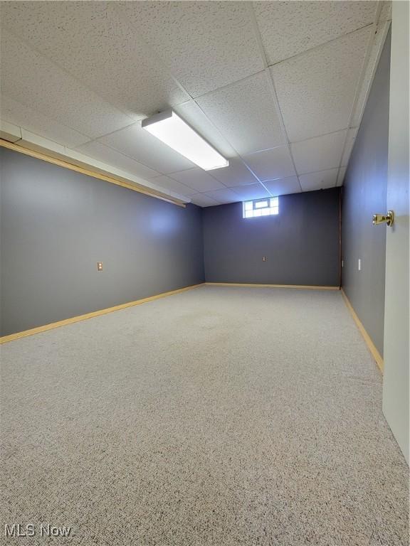 basement with a drop ceiling