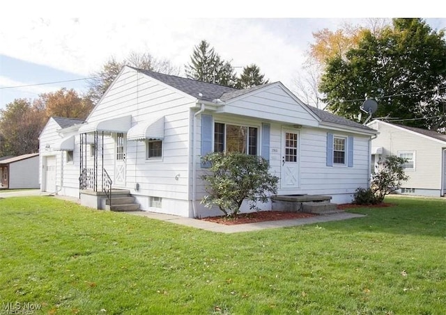 exterior space featuring a lawn