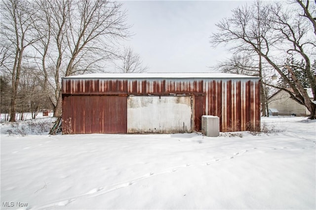 view of snow covered structure