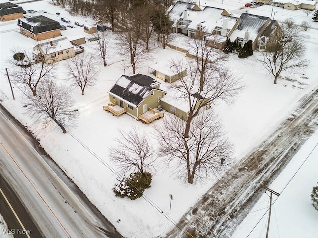 view of snowy aerial view