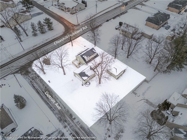 view of snowy aerial view