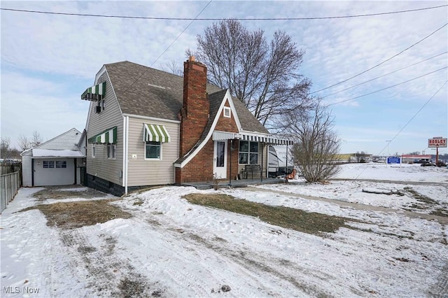 view of snow covered exterior