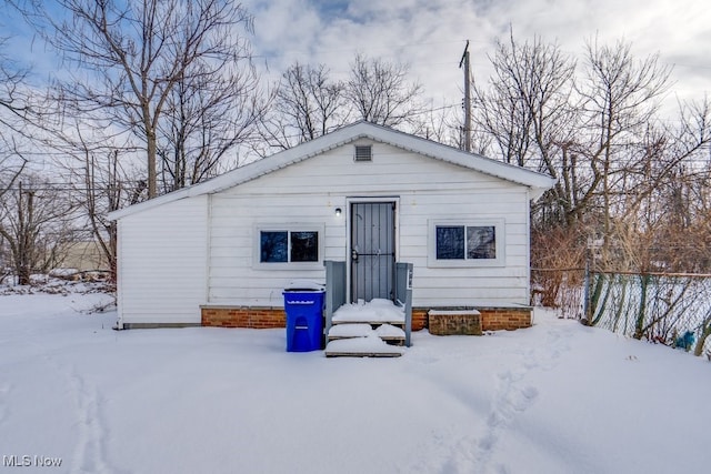 view of snow covered structure