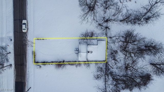 view of snowy aerial view