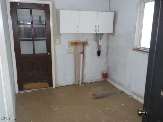 washroom with cabinets