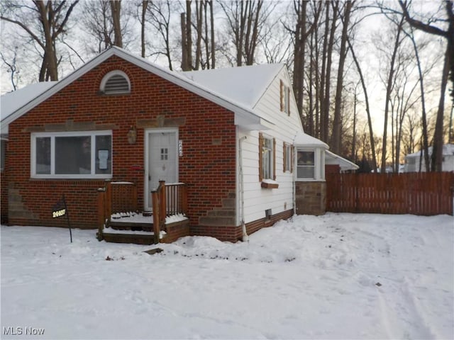 view of bungalow