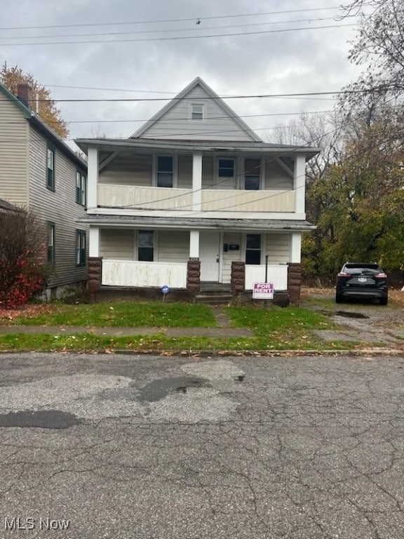 view of front of property with covered porch