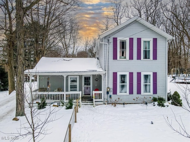 view of front of home with a porch