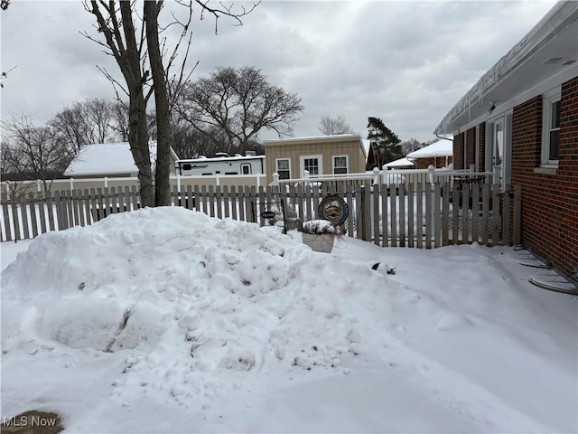 view of snowy yard