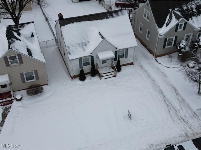 view of snowy aerial view