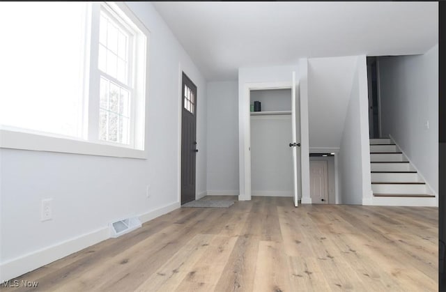 interior space featuring light hardwood / wood-style flooring