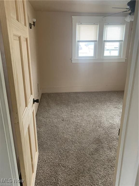 spare room with ceiling fan and carpet flooring