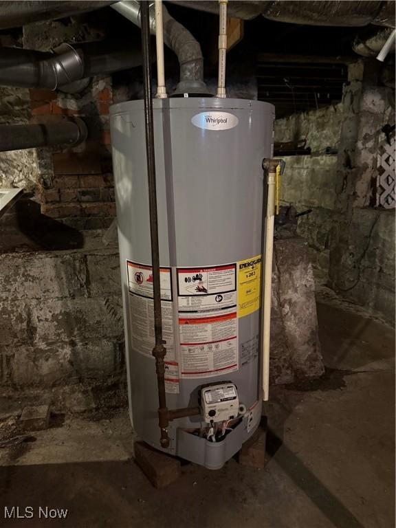 utility room with water heater